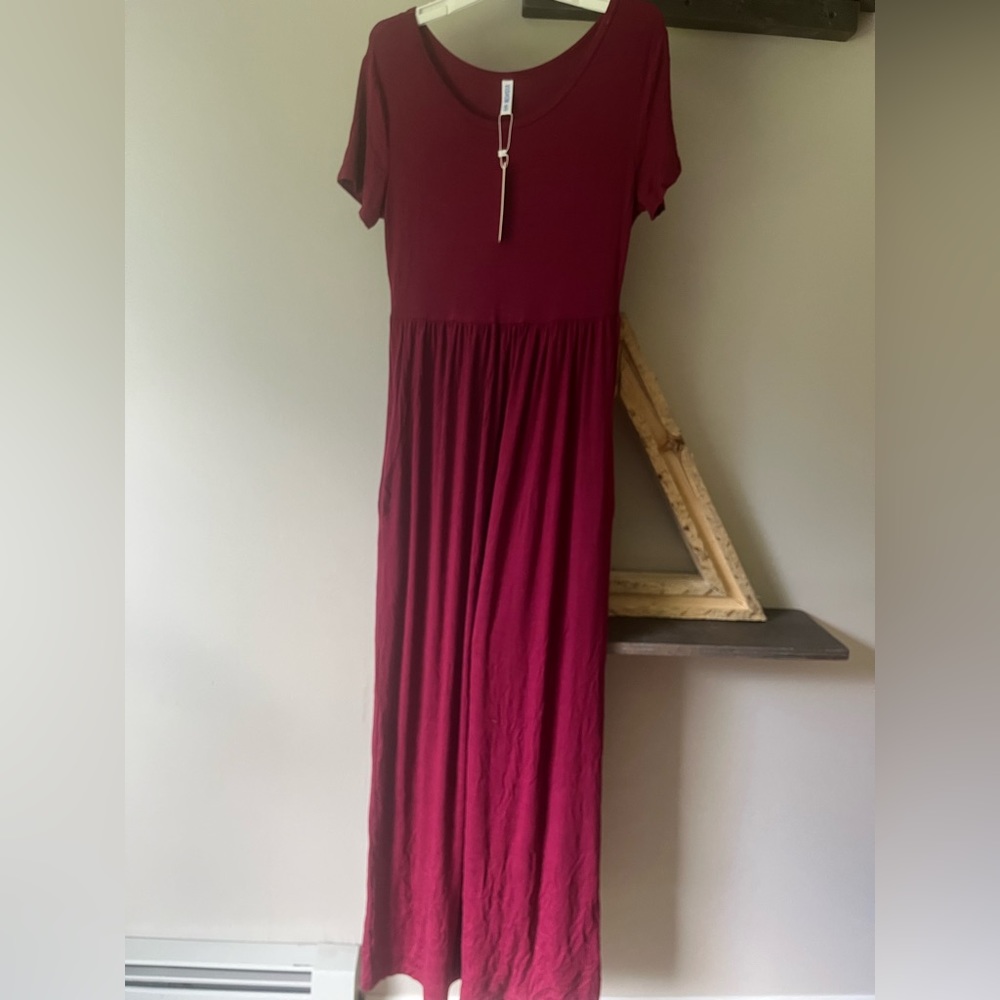 Maxi Dress Maroon/Pink